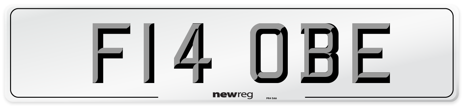 F14 OBE Number Plate from New Reg